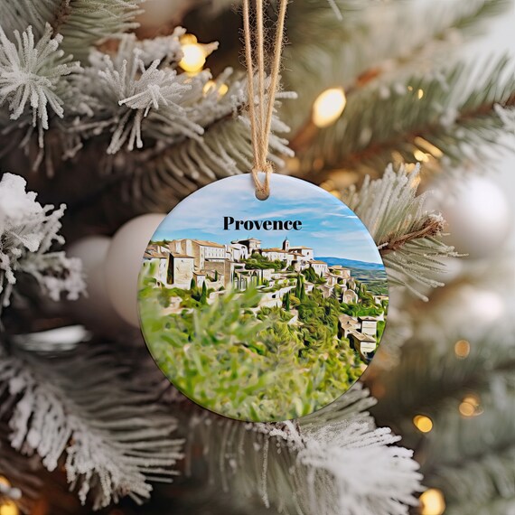 Provence France Hilltop Village Souvenir Christmas Ornament Wall Art
