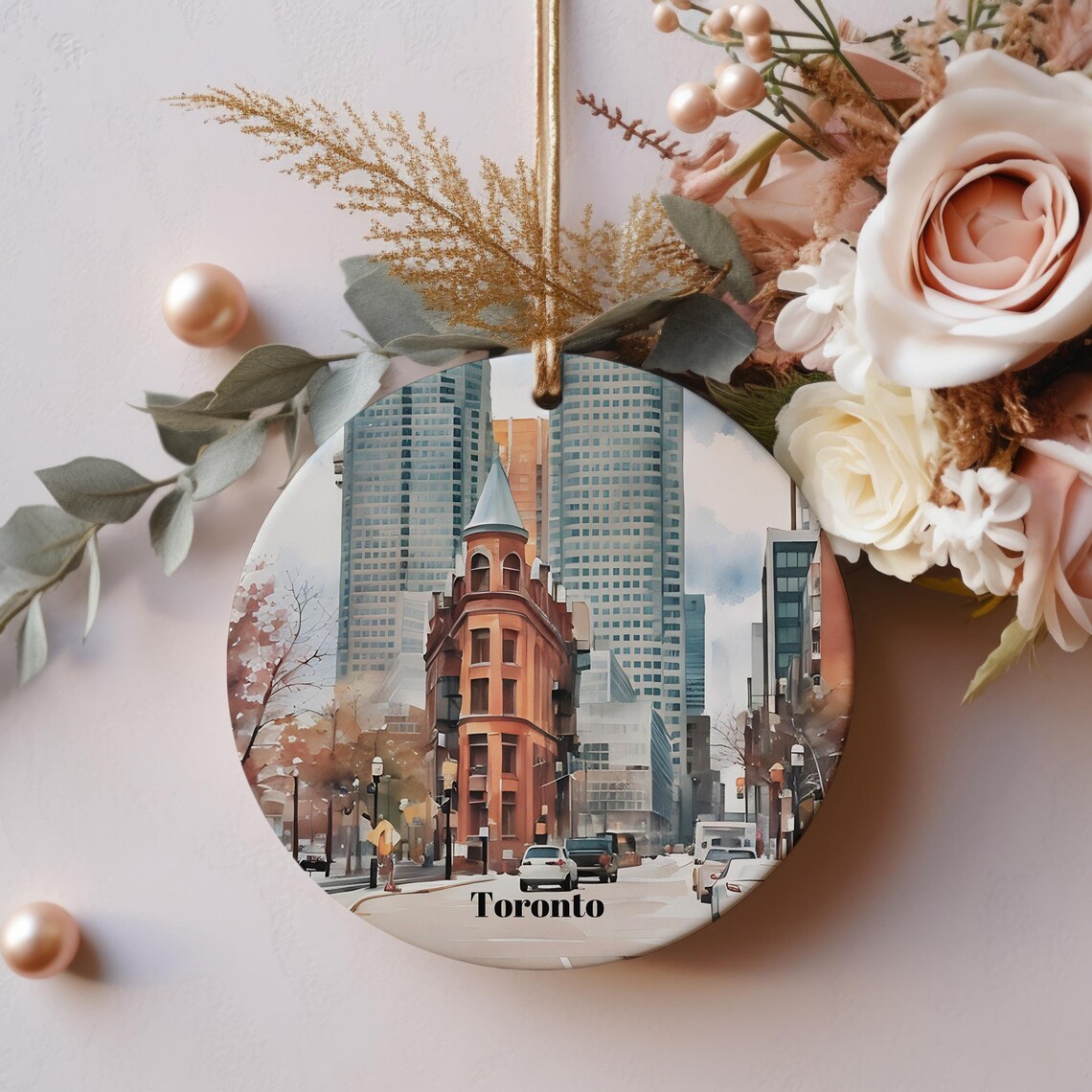 Toronto Flatiron Building Christmas Ornament Travel Souvenir Poster