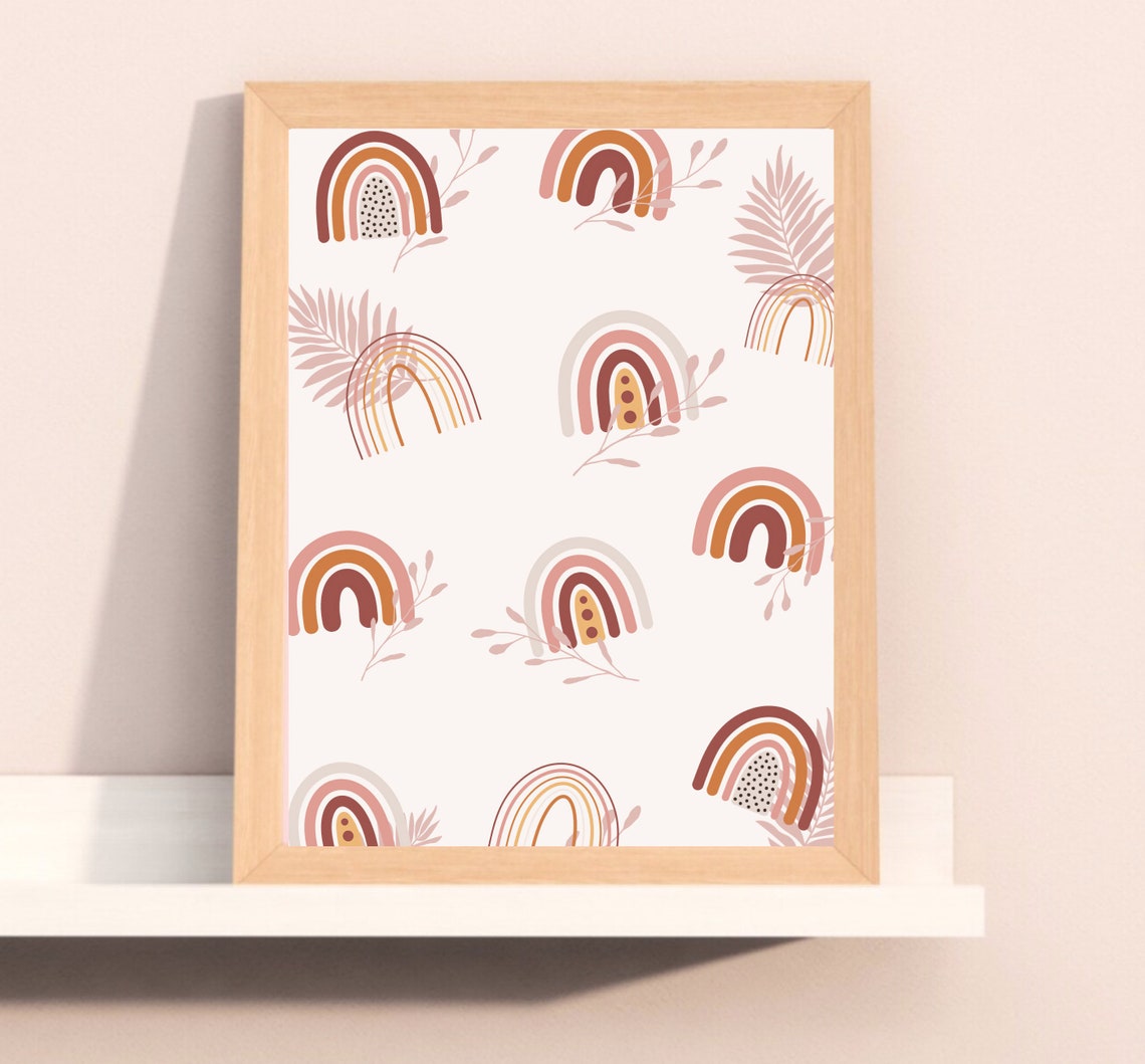 Boho Pastel Pink Rainbows Art Print, Nursery Decor - Image 2