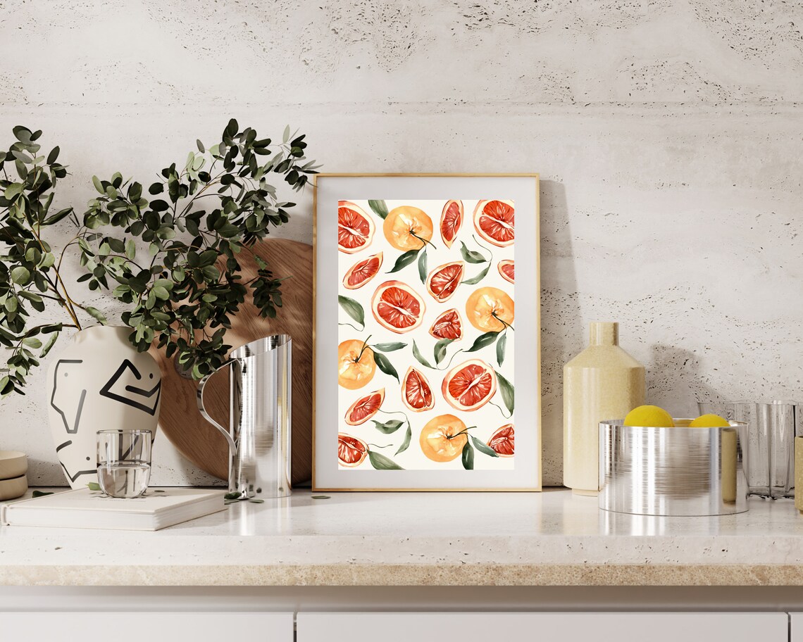 Grapefruit Citrus Vintage Kitchen Art Print - Image 2
