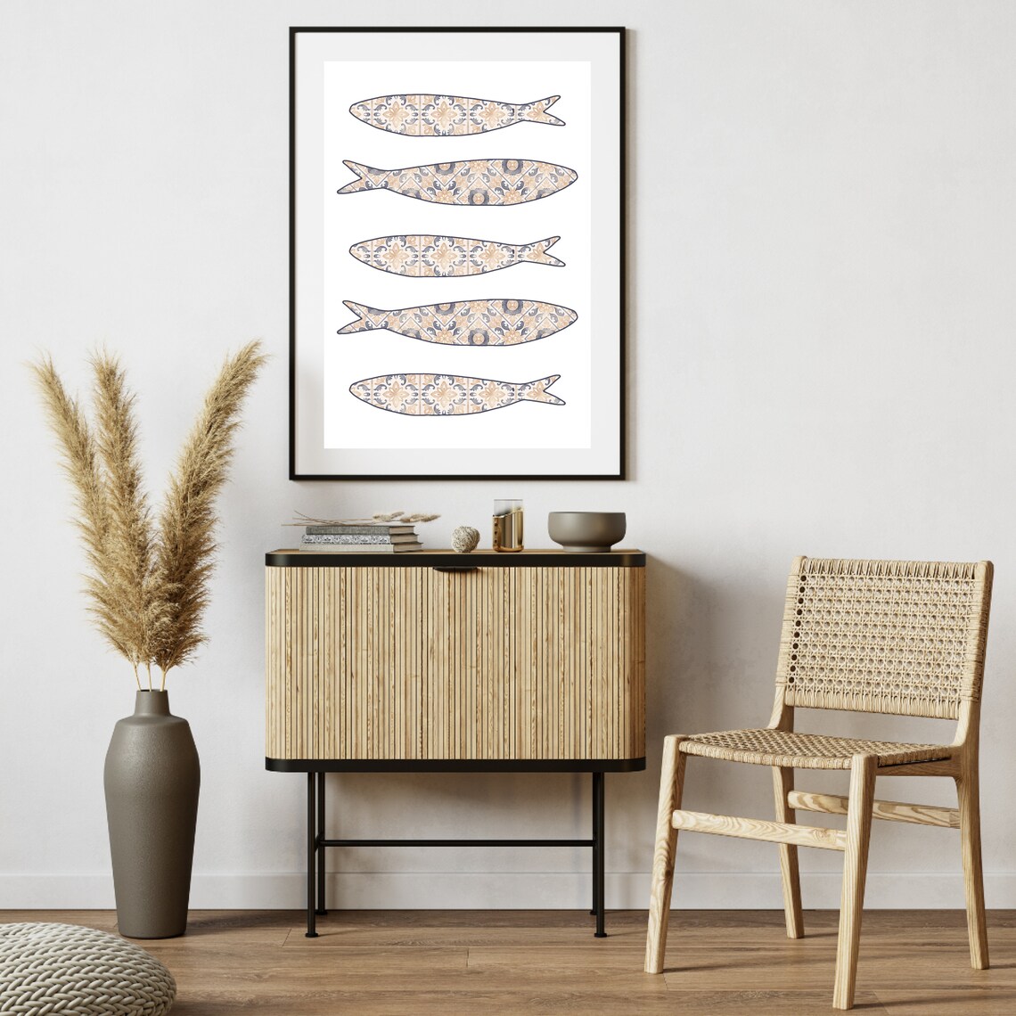 Boho Sardine Poster, Mediterranean Kitchen Wall Art - Image 3