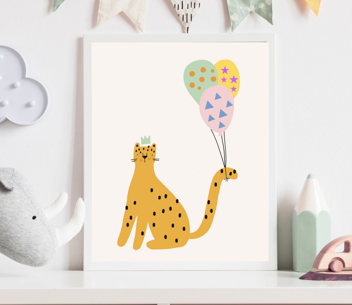 Boho Cheetah Nursery Print, Minimalist Animal Decor - Image 3