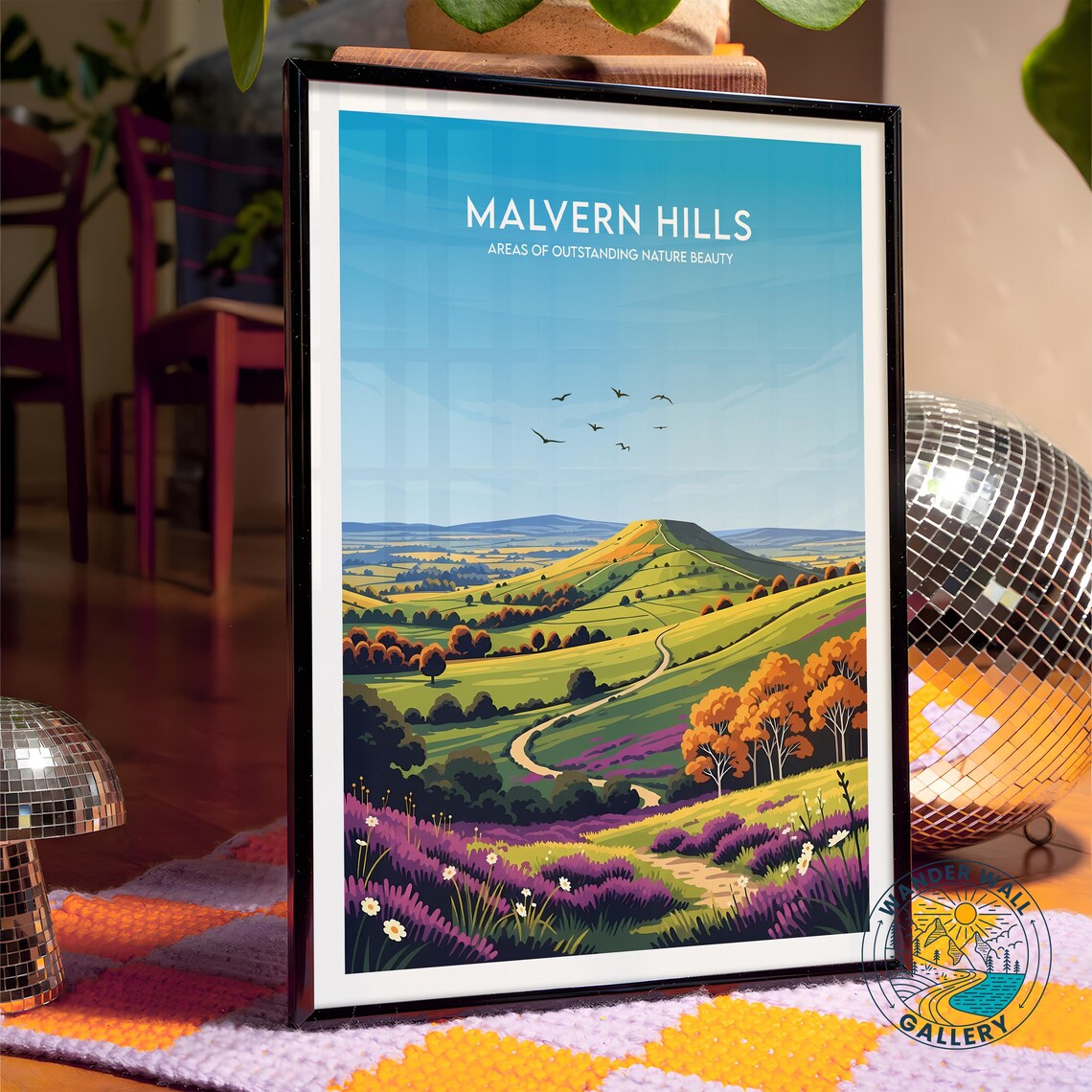 Malvern Hills England Countryside Heather Landscape Travel Poster - Image 4