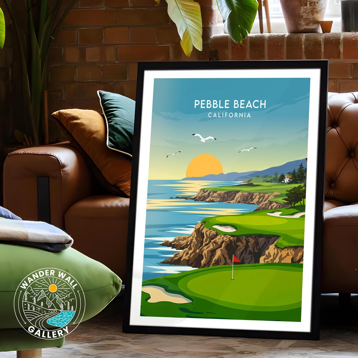 Pebble Beach California Golf Course Cliff Ocean Sunset Poster - Image 6