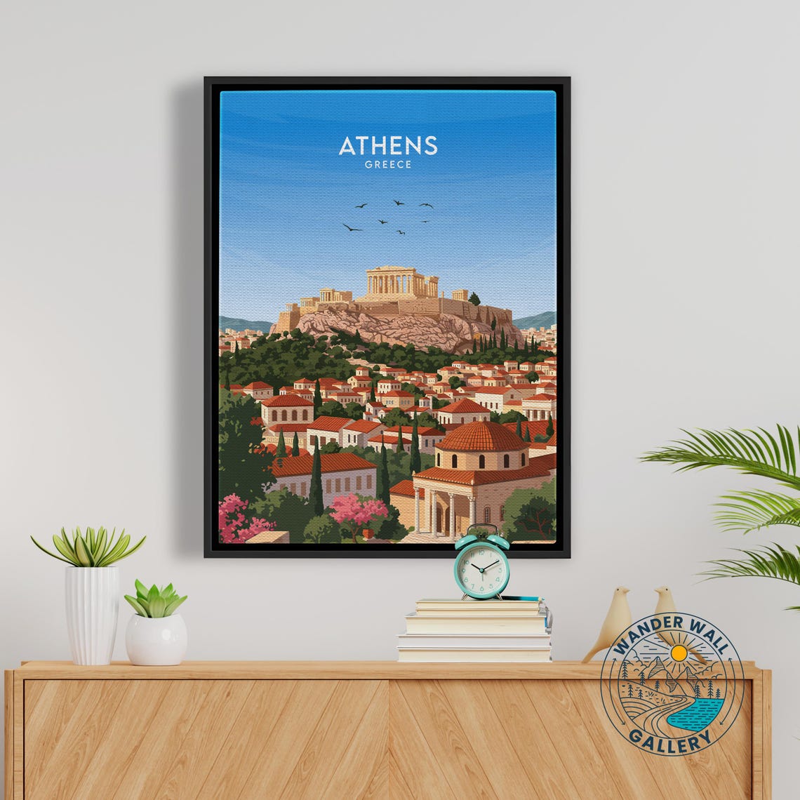 Athens Greece Acropolis Parthenon Rooftops Spring Blooms Poster - Image 5