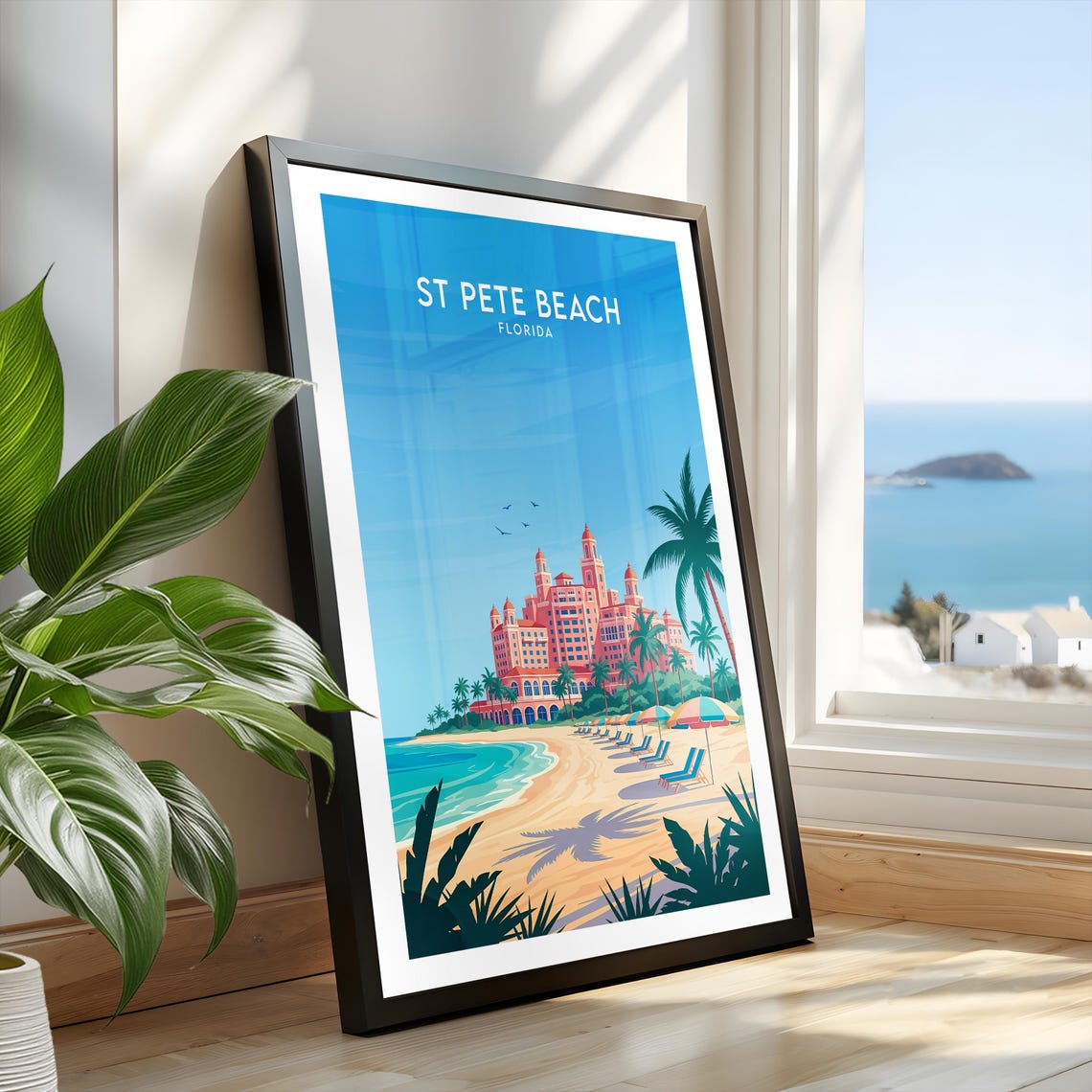 St Pete Beach Florida Beachfront Resort Palm Paradise Poster - Image 2