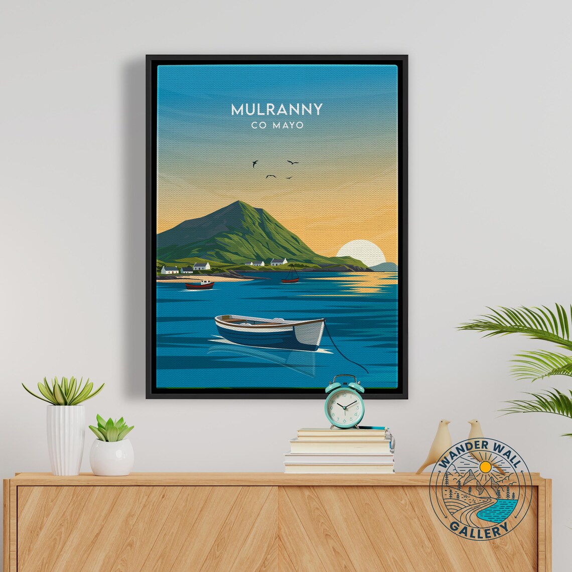 Mulranny County Mayo Ireland Coastal Mountain Sunset Boats Poster - Image 5