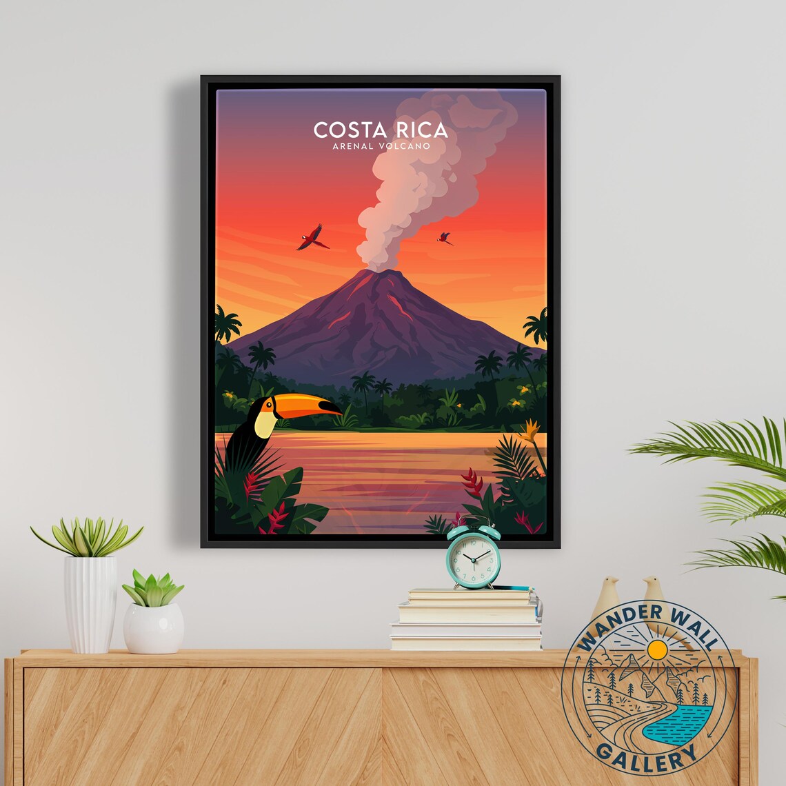 Costa Rica Arenal Volcano Smoking Peak Toucan Wild Sunset Poster - Image 5
