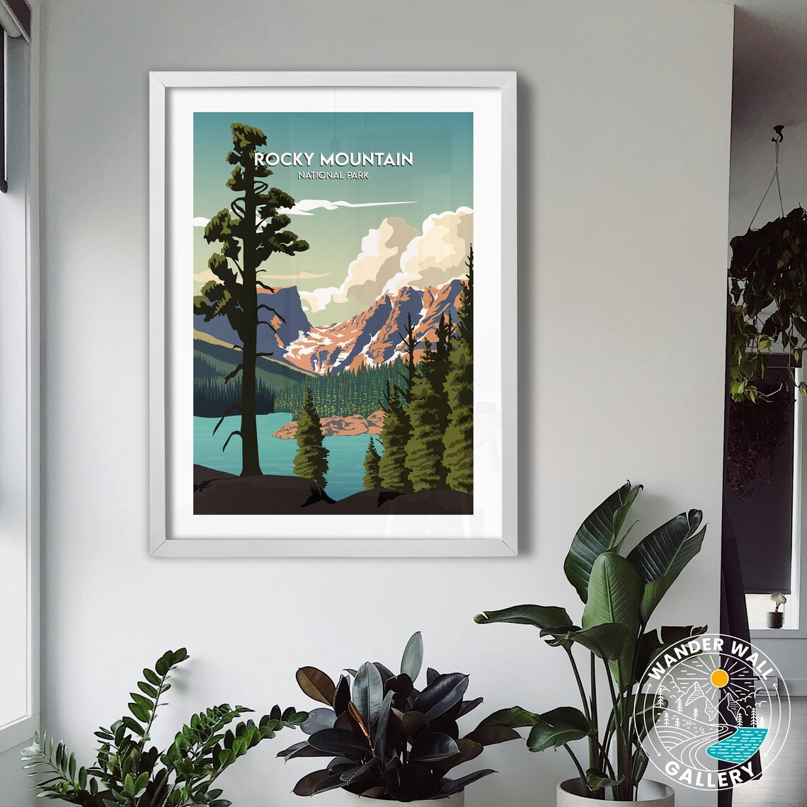 Rocky Mountain National Park Alpine Lake Pines Vintage Travel Poster - Image 3