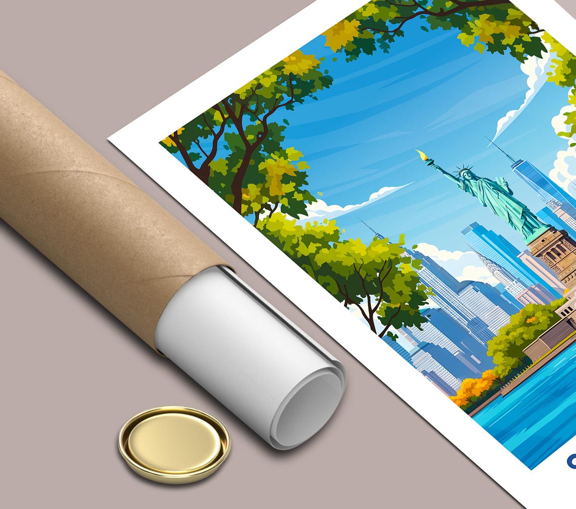 Statue of Liberty New York City Skyline Torch Summer Harbor Poster - Image 3