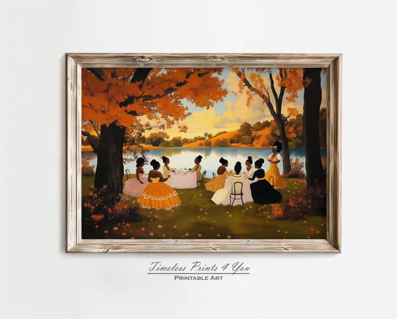African Wall Art Black Prints Painting Vintage Juneteenth Picnic Print