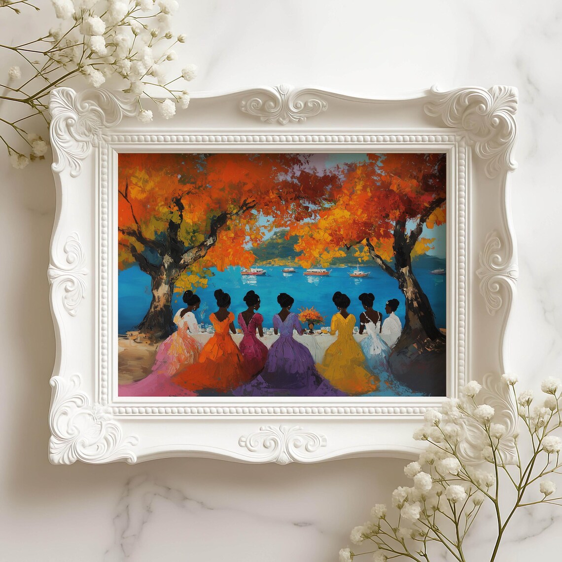 Colorful Abstract African Art Print, Juneteenth Tribute