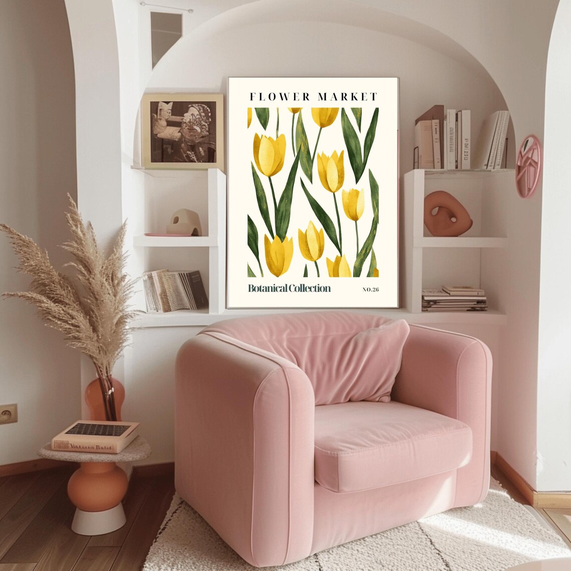 Close-Up Yellow Tulip Flower Market Watercolor Botanical No 26 Poster - Image 3