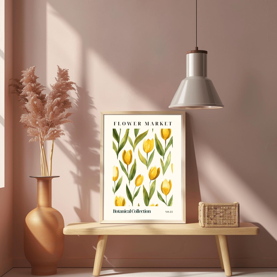 Yellow Tulip Flower Market Watercolor Botanical No 25 Art Poster - Image 2