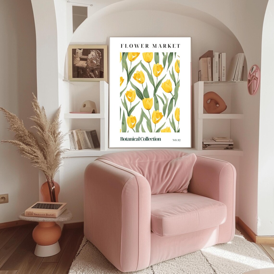 Sunny Flower Market Botanical Collection No.12 Yellow Tulip Art Print - Image 3