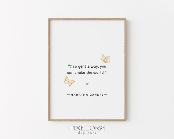 Mahatma Gandhi Quote Inspirational Wall Art Motivational Poster Famous Life Encouraging Print Decor
