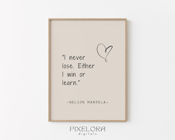 Nelson Mandela Quote Inspirational Wall Art Motivational Poster Famous Life Encouraging Print Decor