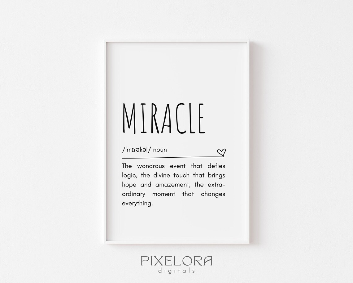 Miracle Definition Dictionary-Style Inspirational Quote Typography Poster