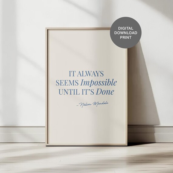 Nelson Mandela Quote Print Inspirational Home Decor