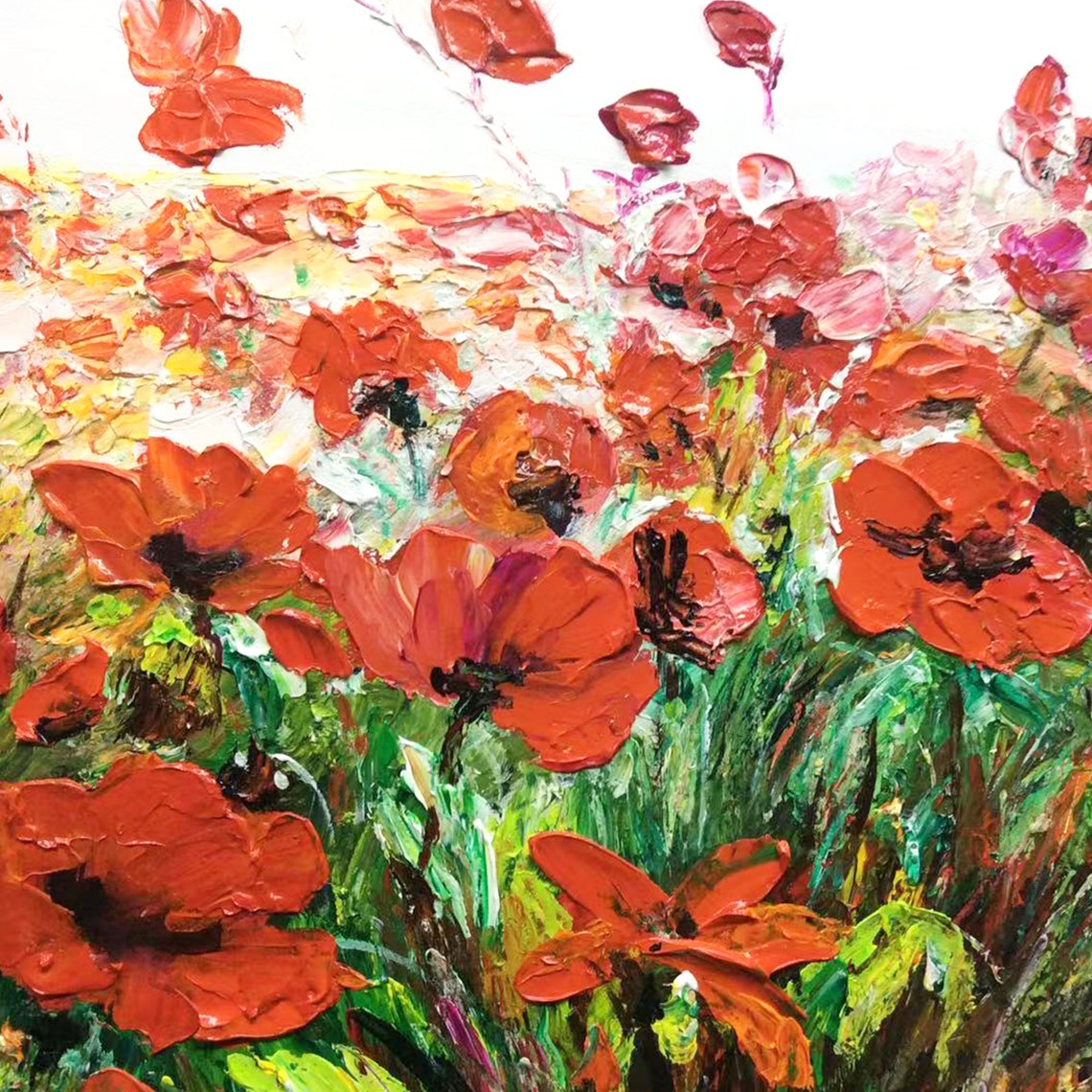 Panoramic Red Poppy Field Blooming Wildflower Scenic Meadow Poster - Image 2