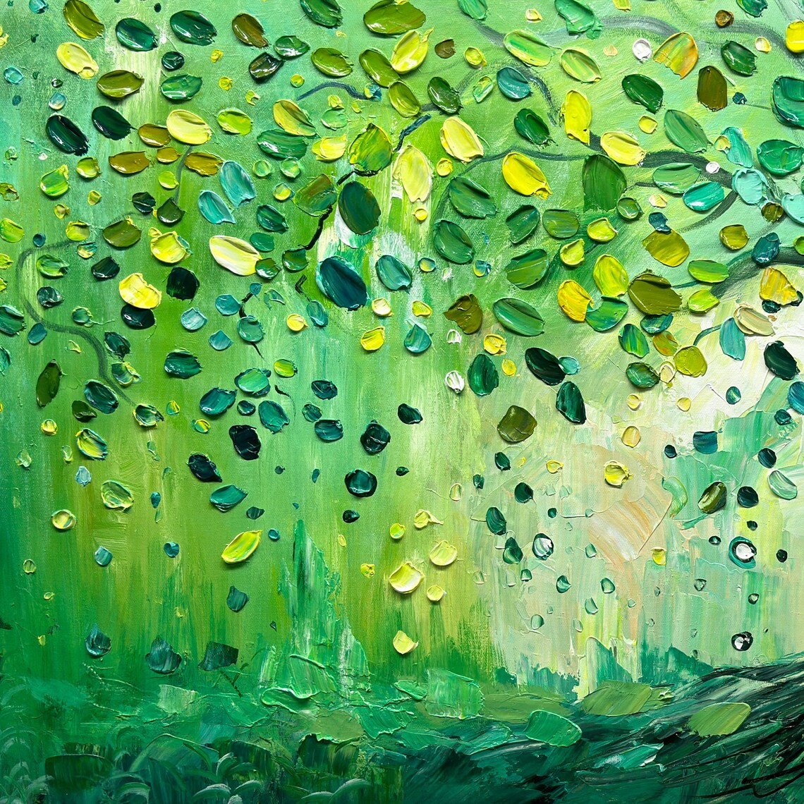 Tree Of Life Oil Painting Art Print, Abstract Landscape - Image 2
