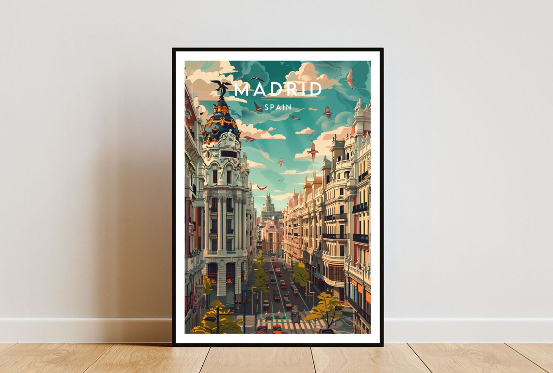 Madrid Travel Poster, Spain Europe Wall Art