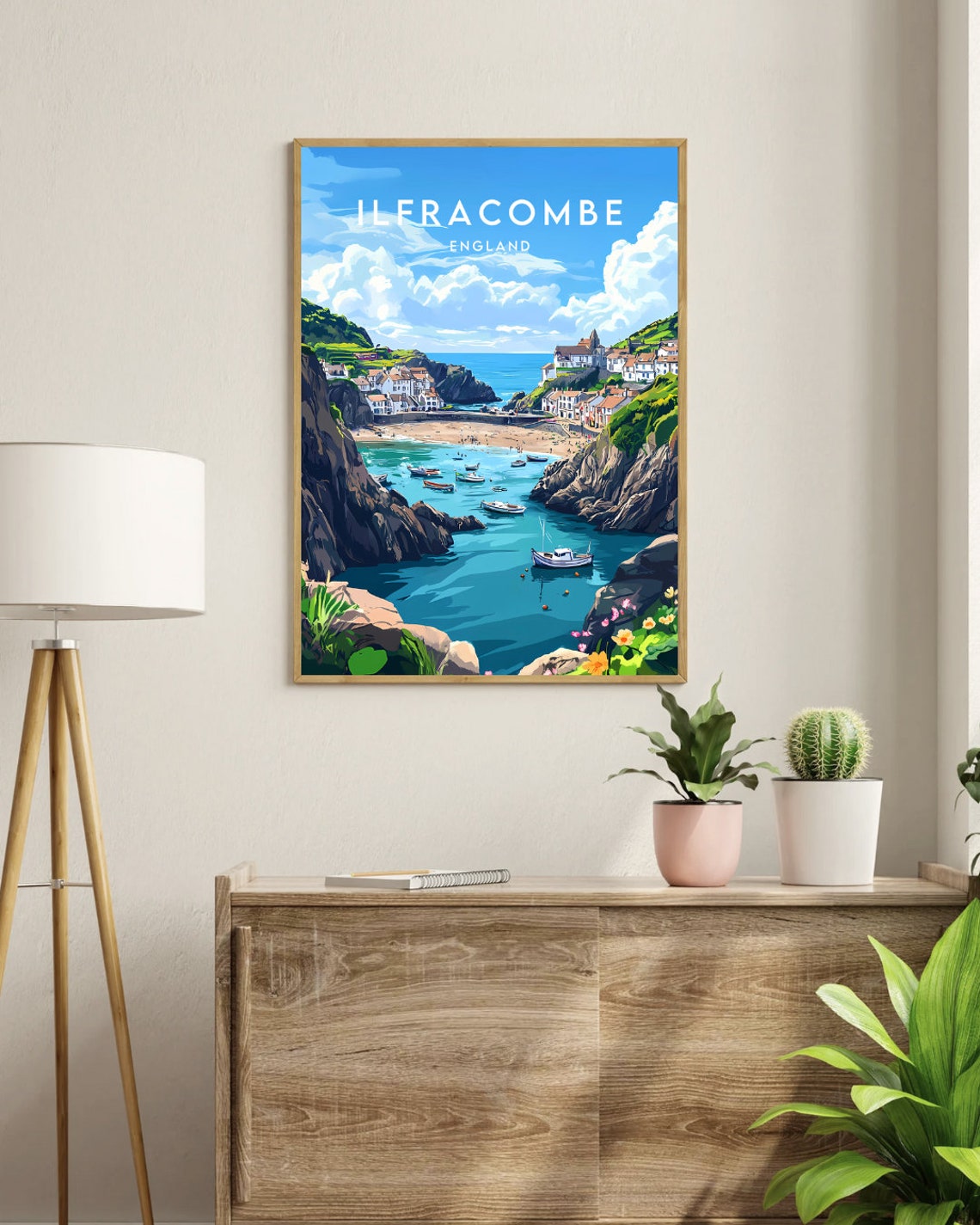 Ilfracombe England Coastal Harbor Cliffs Vintage Travel Poster - Image 3