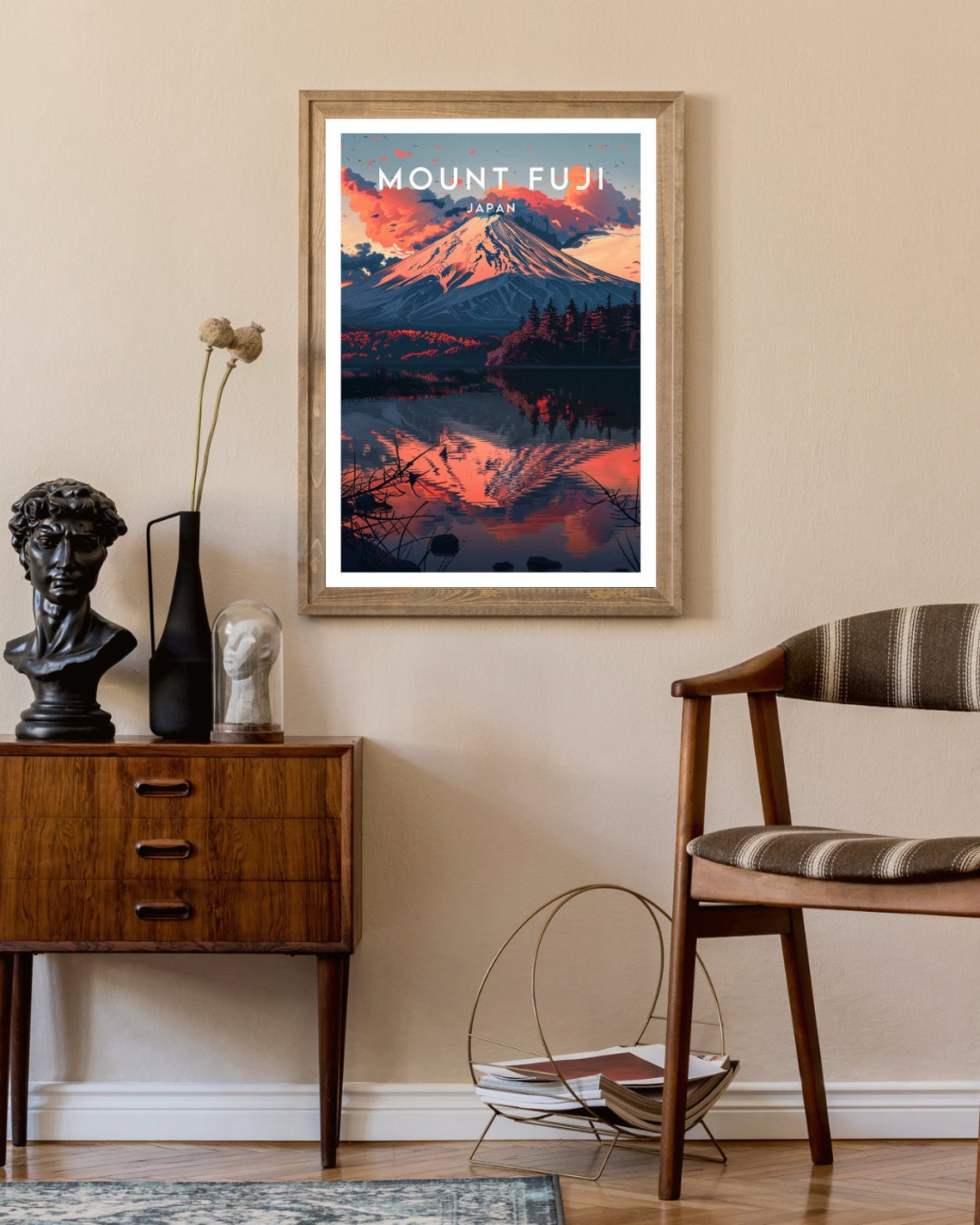 Mount Fuji Travel Print Japan Mount Fuji Poster Japan Poster Travel Wall Art Japan Print Mount Fuji Japanese Poster Honshu Japan - Image 2