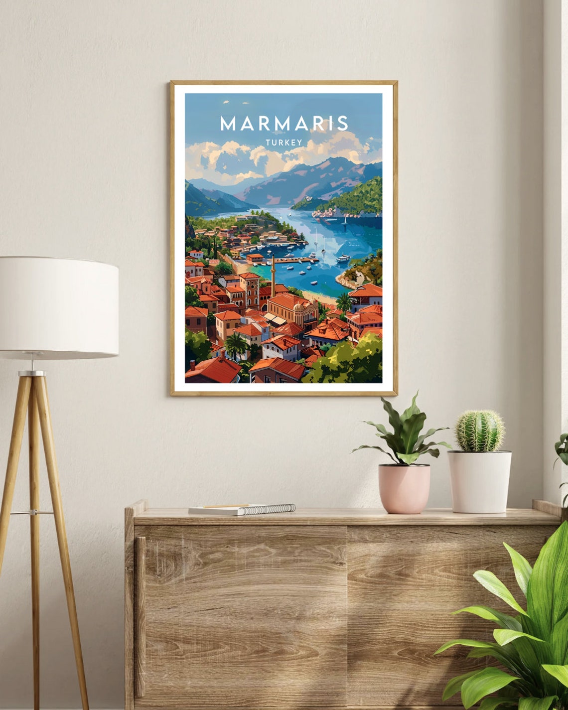 Marmaris Turkey Seaside Coastal Bay Marina Harbor Town Poster - Image 3