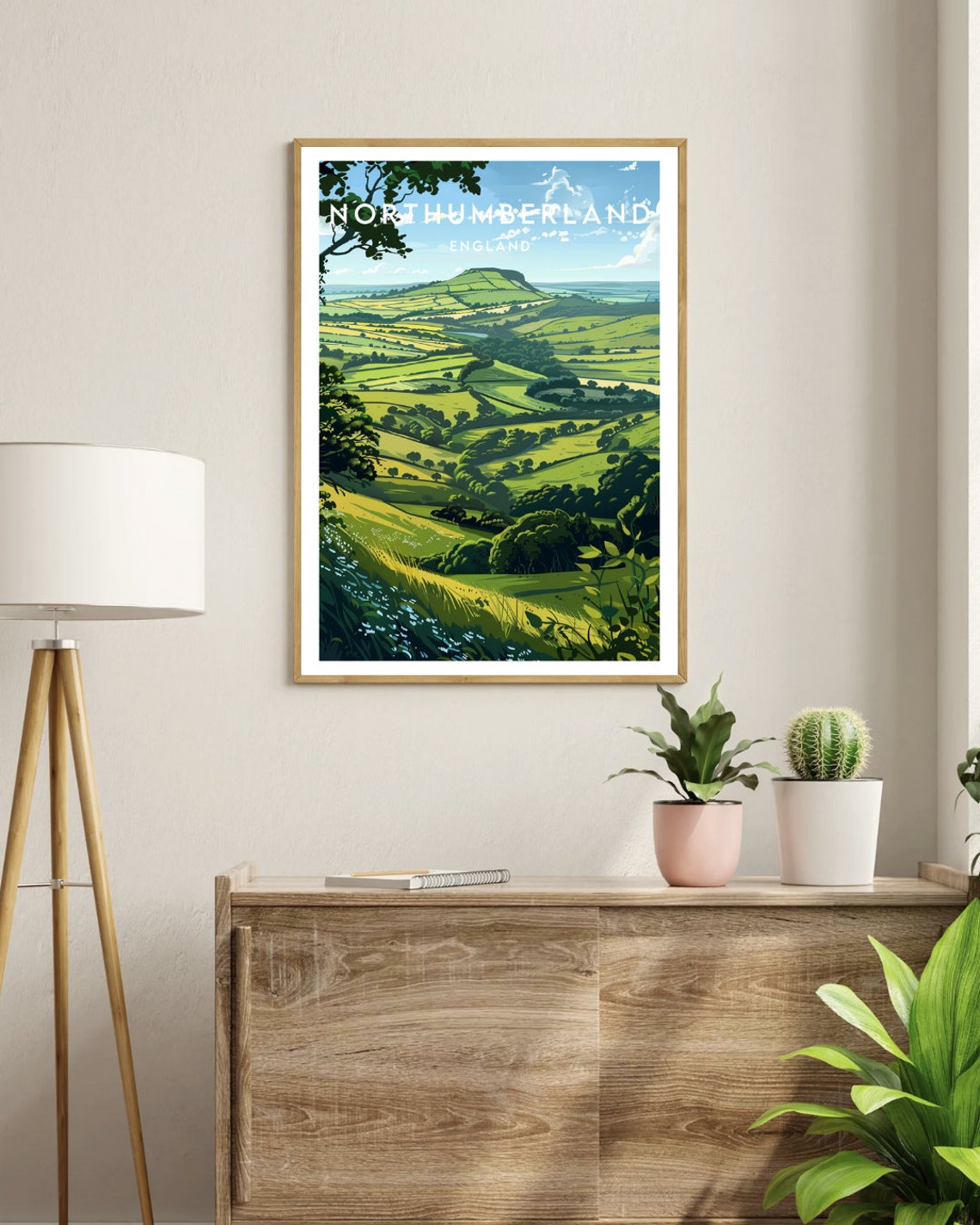 Northumberland England Rolling Hills Patchwork Fields Poster - Image 3