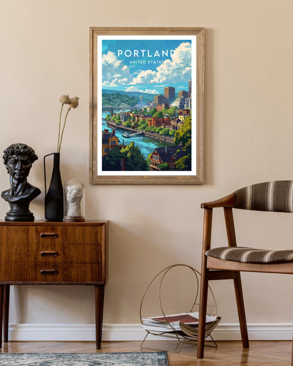 Portland Travel Print United States Portland Poster America Poster Travel Wall Art America Print Portland Usa Oregon Poster - Image 2