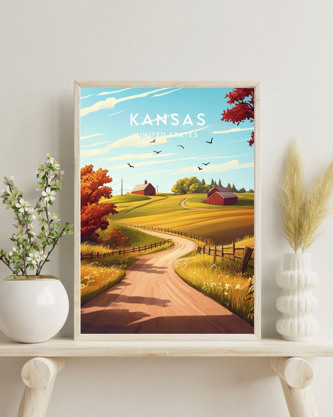 Kansas Travel Print United States Kansas Poster America Poster Travel Wall Art America Print America Kansas Wall Art Usa Poster - Image 4