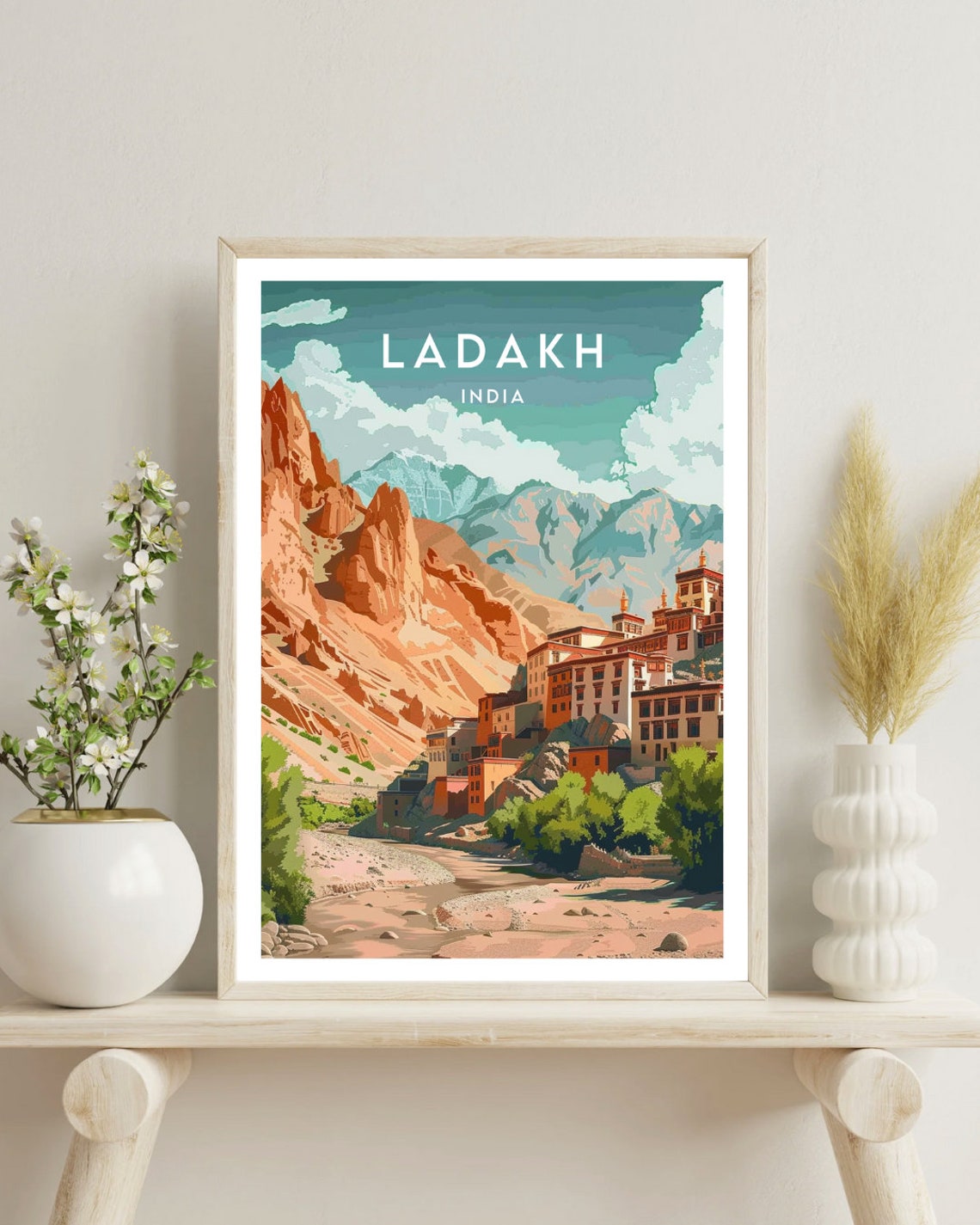 Ladakh Travel Print India Ladakh Poster India Poster Travel Wall Art India Print Ladakh Wall Art India Wall Decor Leh Ladakh Print - Image 4