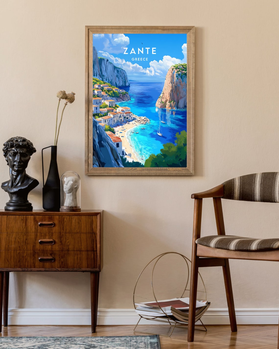 Zante Travel Poster, Greek Islands Wall Art - Image 2