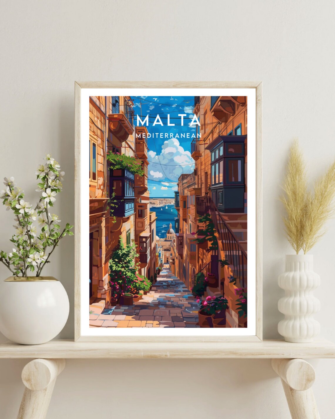 Malta Travel Poster, Valletta European Wall Art - Image 4