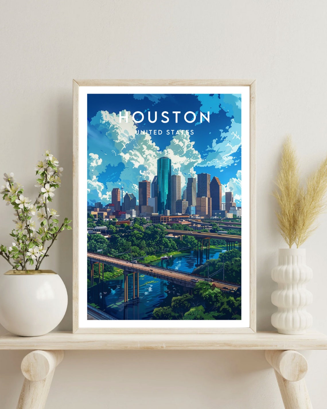 Houston Travel Print United States Houston Poster America Poster Travel Wall Art America Print Poster America Houston Usa Texas - Image 4
