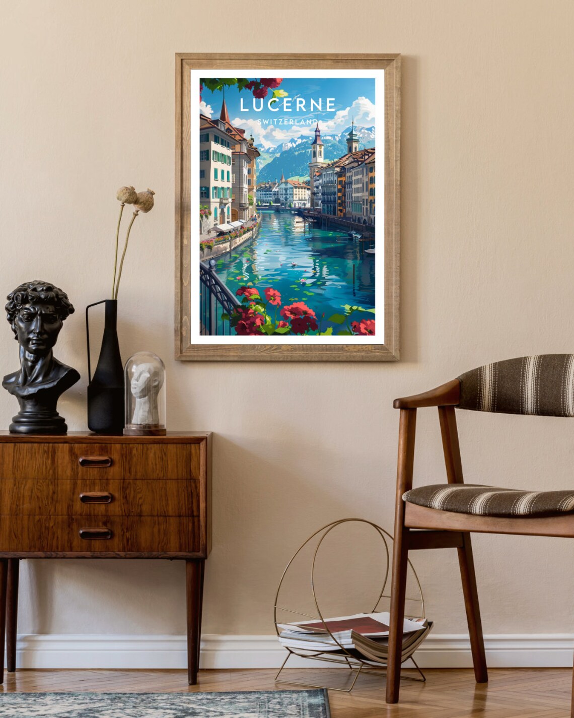 Lucerne Travel Poster, Switzerland Europe Wall Art - Image 2