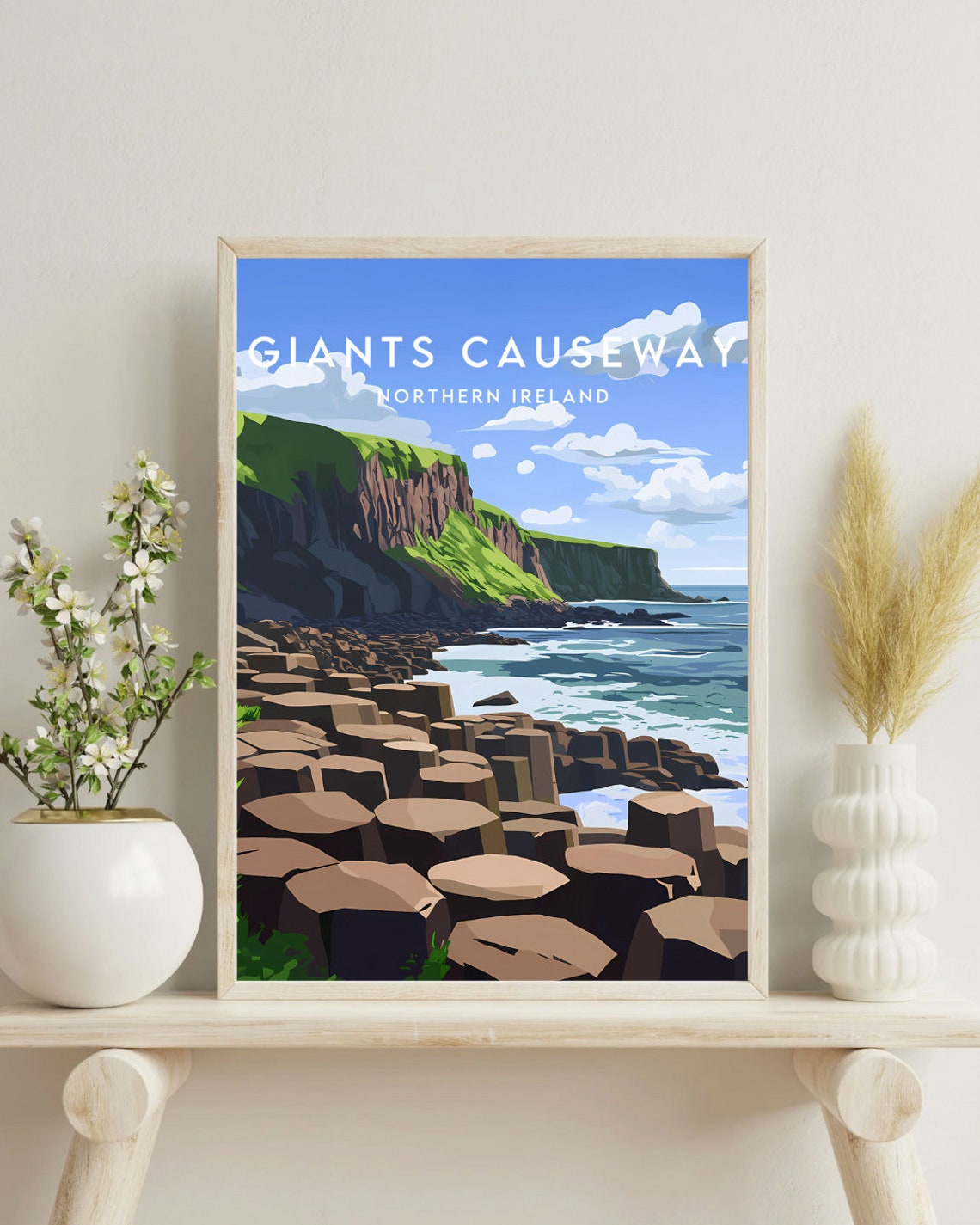 Giants Causeway Travel Print Northern Ireland Giants Causeway Poster Northern Ireland Poster Ireland Print Ireland Giants Causeway - Image 4