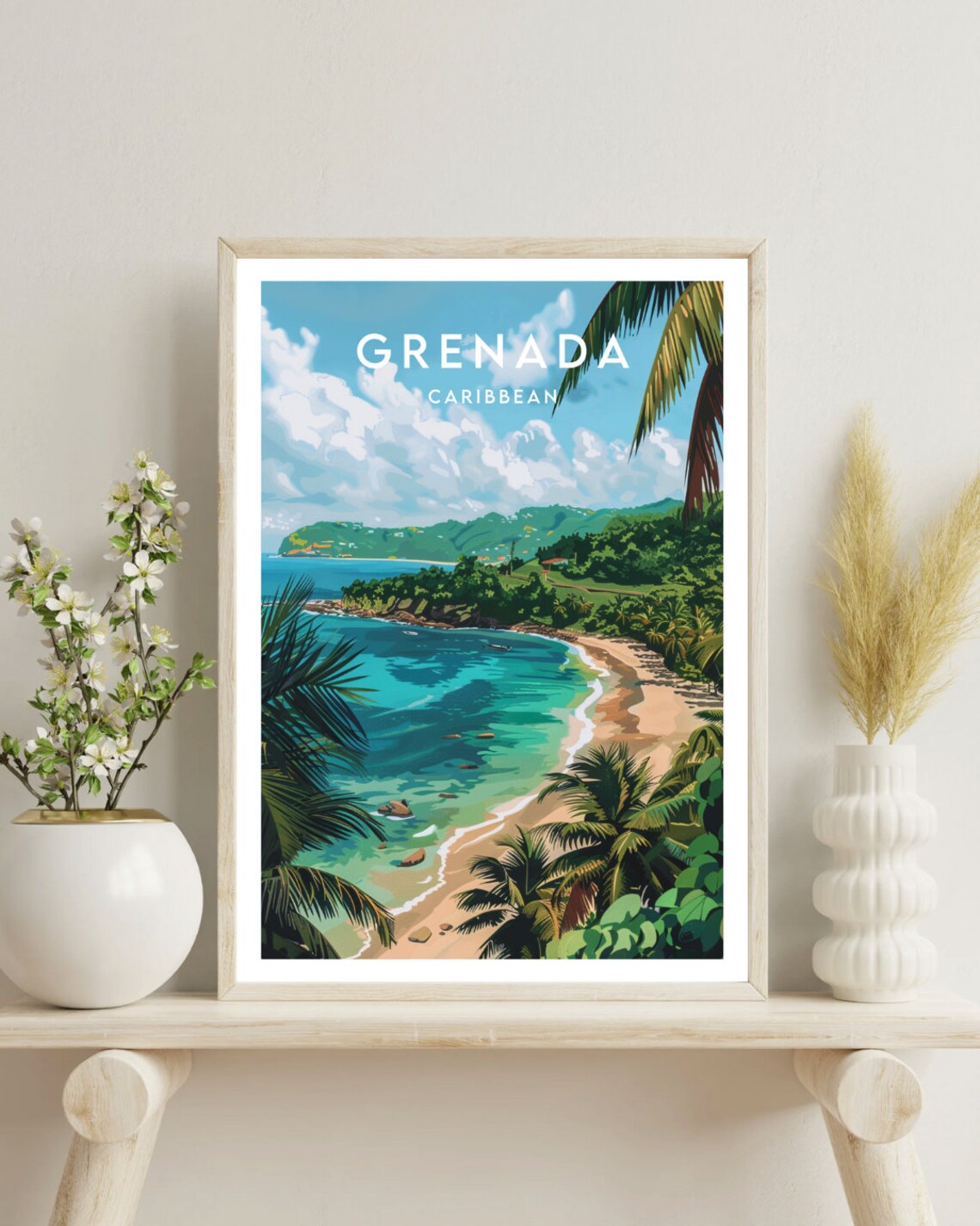 Grenada Travel Poster, Caribbean Place Art Print - Image 4