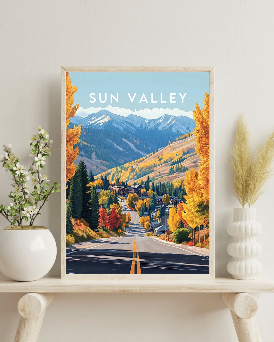Sun Valley Travel Print United States Sun Valley Poster America Poster Travel Wall Art America Print Sun Valley Art Usa California - Image 4
