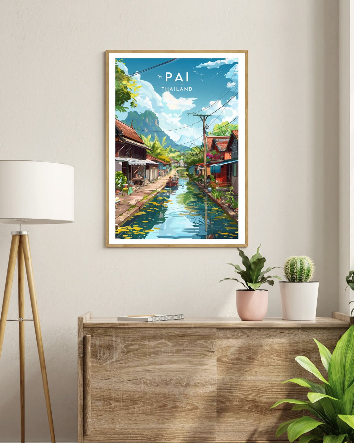 Pai Travel Print Thailand Pai Poster Thailand Poster Travel Wall Art Thailand Print Pai Thai Poster North Thailand Home Wall Decor - Image 3