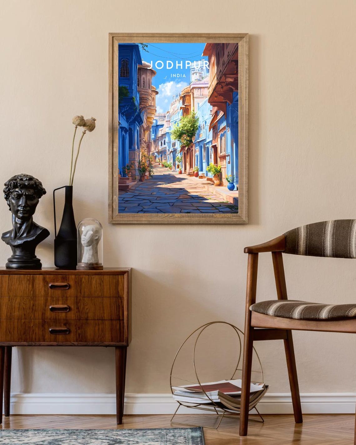 Jodhpur India Blue City Painted Lane Old Town Vintage Travel Poster - Image 2