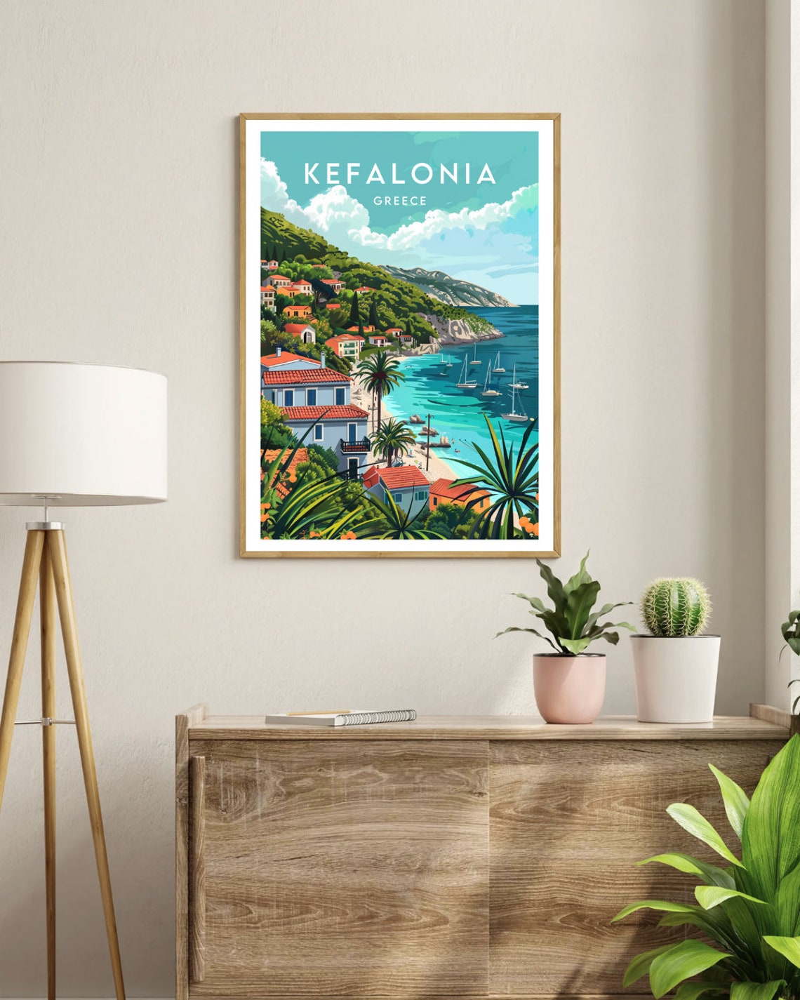 Kefalonia Travel Print Greece Kefalonia Poster Greece Poster Travel Wall Art Greece Print Poster Greece Europe Kefalonia Wall Art - Image 3