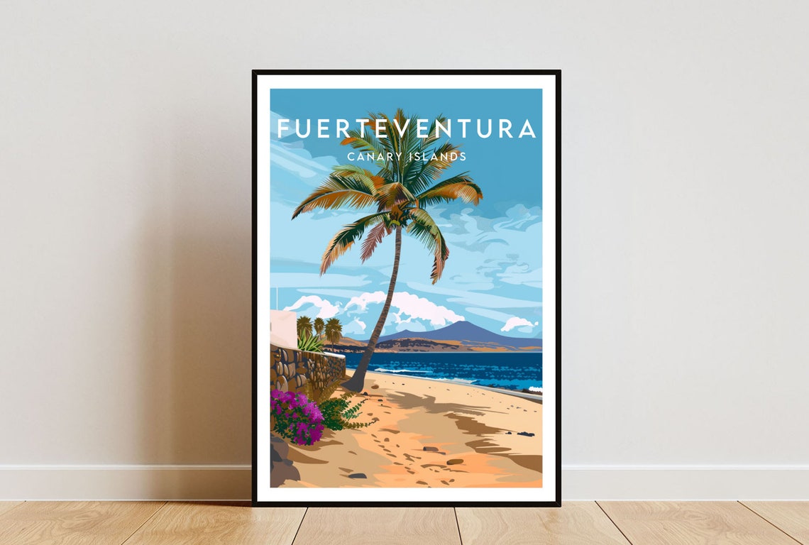 Fuerteventura Travel Print Canary Islands Fuerteventura Poster Spain Poster Travel Wall Art Spain Print Spain Europe Fuerteventura