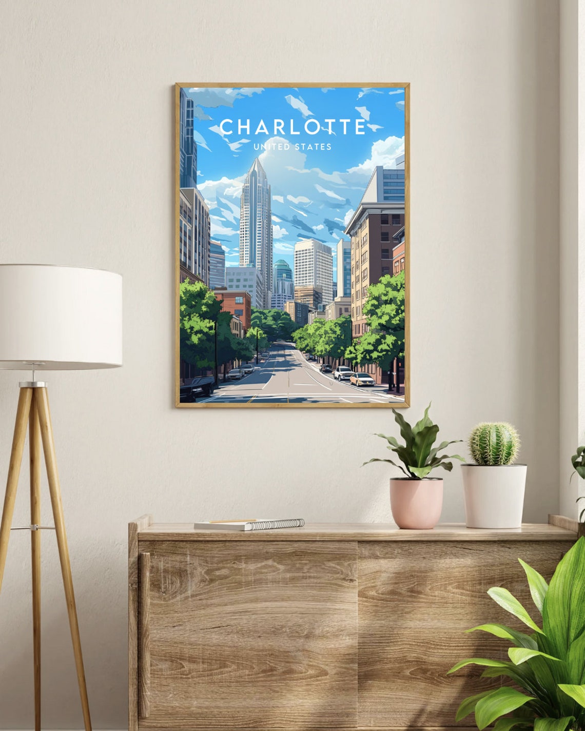 Charlotte Travel Print United States Charlotte Poster America Poster Usa Wall Art America Print America Charlotte North Carolina - Image 3