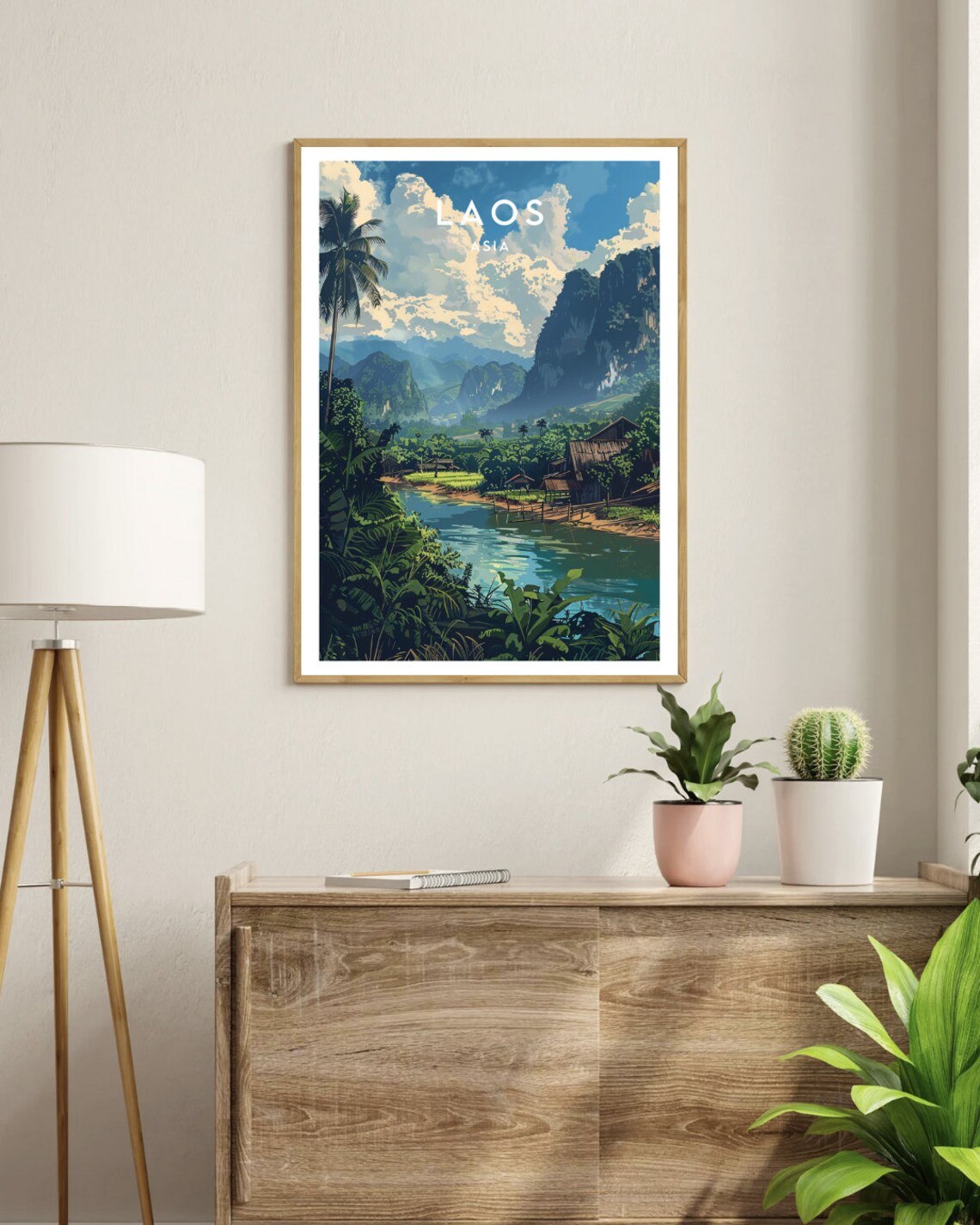 Laos Travel Print Laos Poster Travel Wall Art Laos Print Travel Poster Backpacking Poster Se Asia Home Wall Decor Laos Home Wall Art - Image 3