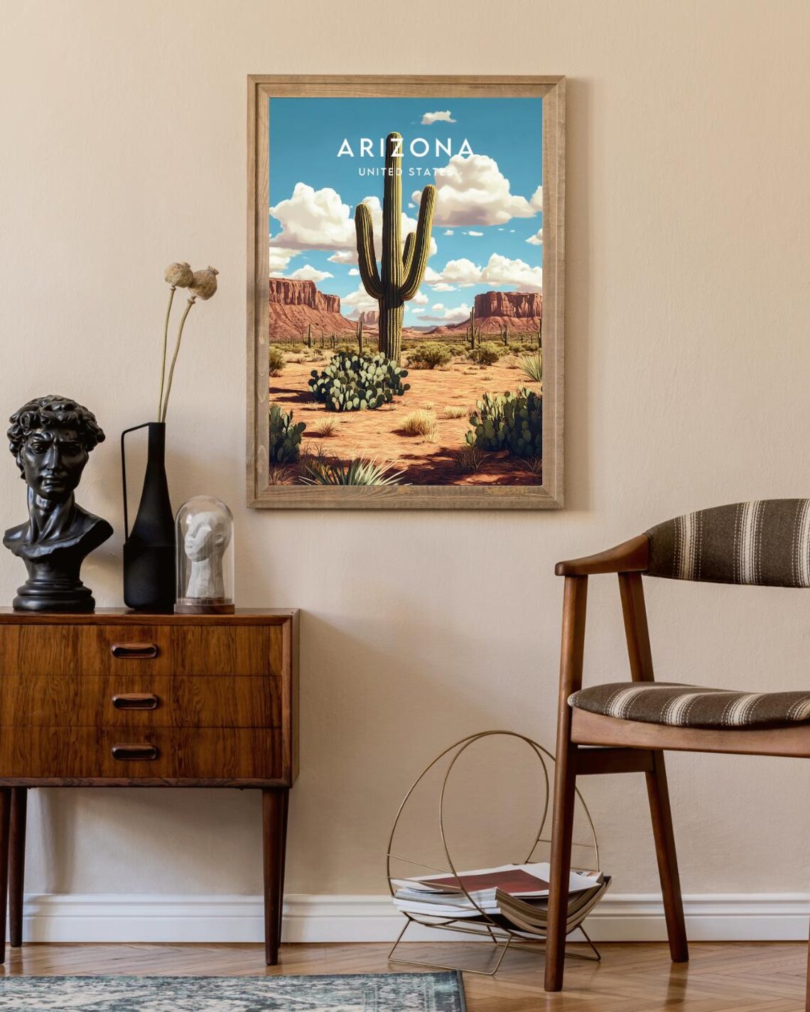Arizona United States Saguaro Cactus Desert Red Rocks Travel Poster - Image 2