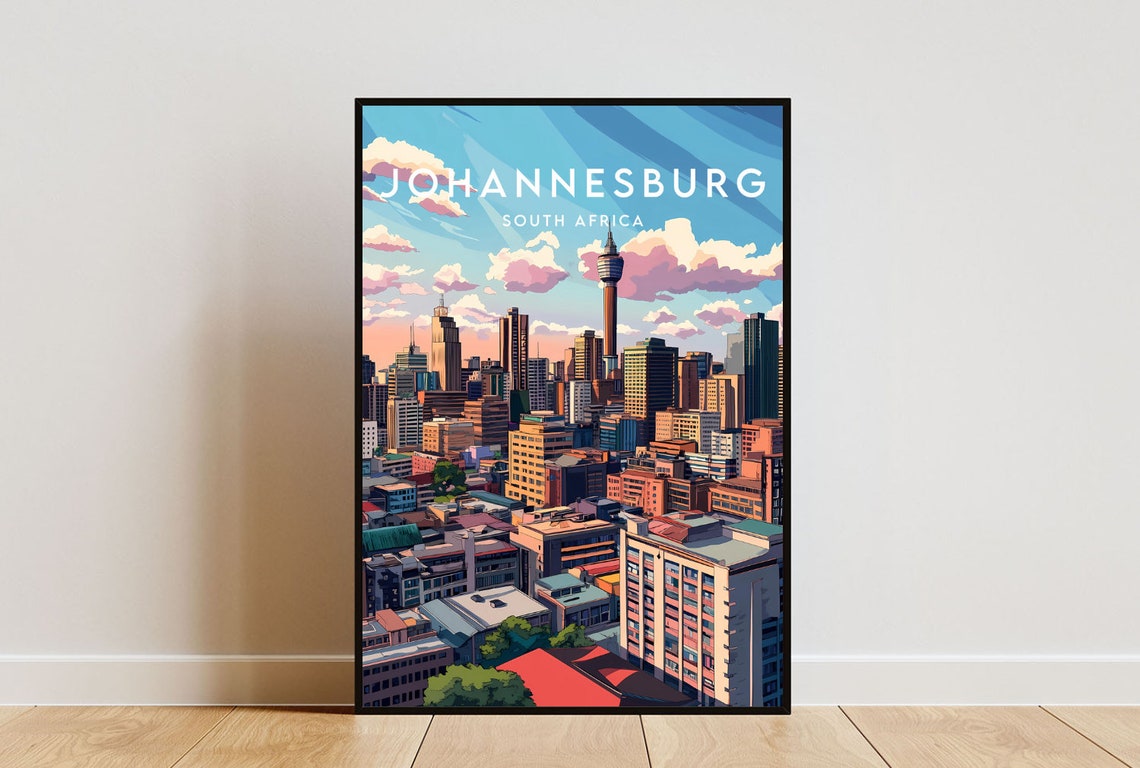 Johannesburg Travel Print South Africa South Africa Poster Johannesburg Poster Travel Wall Art Johannesburg Print Johannesburg Africa