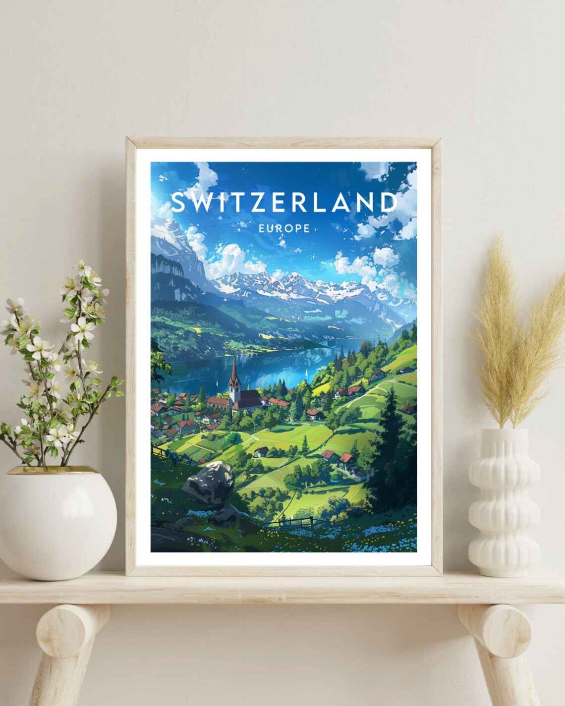 Switzerland Travel Poster, Geneva Europe Wall Art - Image 4