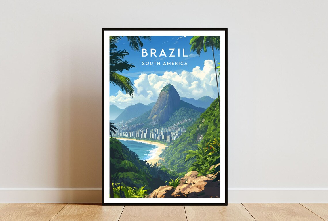 Brazil Travel Poster, South America Travel Art